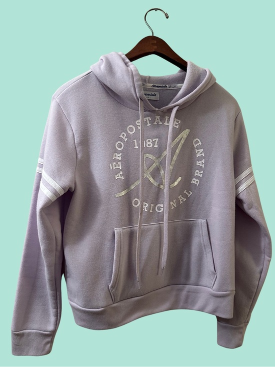 Aeropostale Sweaters - AEROPOSTALE Soft Light Purple Pullover Hoodie Sweatshirt SIZE MEDIUM 6 8 Stripes